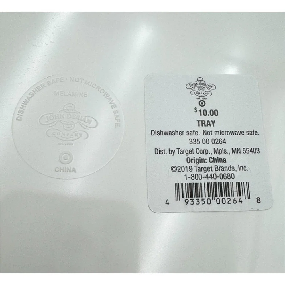 John Derian x Target Dishwasher Safe‎ Lilypad Botanical Glossy Melamine Tray NEW